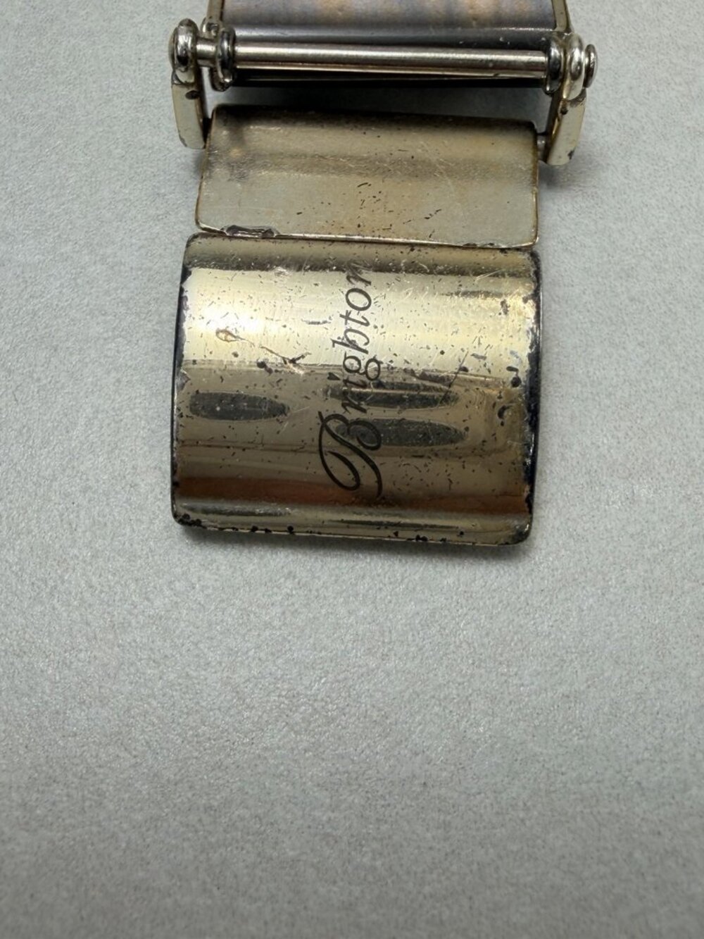 BRIGHTON MISTY MEADOW Floral Flower Gray Silver Plated BRACELET  Size 6.5" - Picture 8 of 9